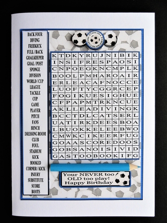WORD SEARCH, FOOTBALL, 5 x 7  by Valerie Spowart