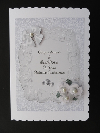 White Roses & Rings Platinum Anniversary  by Valerie Spowart