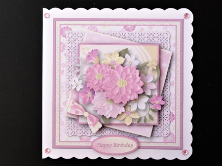 Pink Posy Layered Card Mini Kit by Valerie Spowart