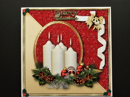 Merry Christmas Candles Card Topper by Valerie Spowart