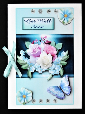 forget me not with roses by Valerie Spowart