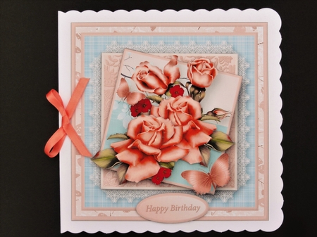 Apricot Roses Layered Card Mini Kit by Valerie Spowart