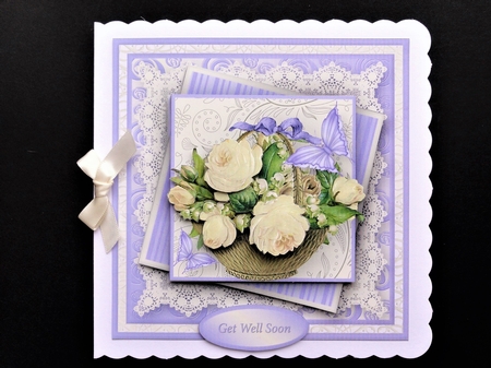 Vintage Flower Basket Layered Card Mini Kit by Valerie Spowart