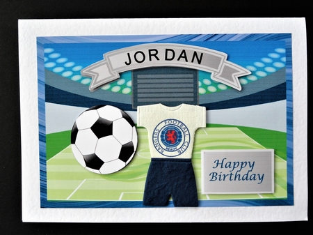 Football stadium birthday card with choice of sentiments by Valerie Spowart