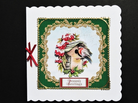 Seasons Greetings - Winter Birdhouse Step By Step Topper by Valerie Spowart