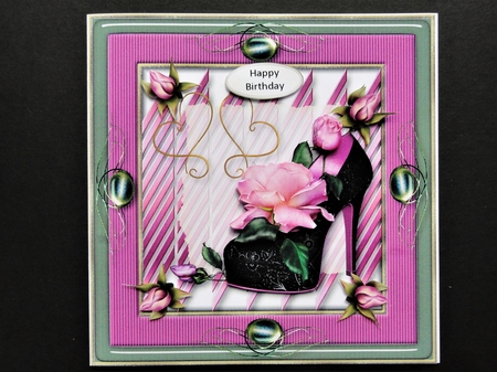 Shoe Full of Roses Card Topper  by Valerie Spowart