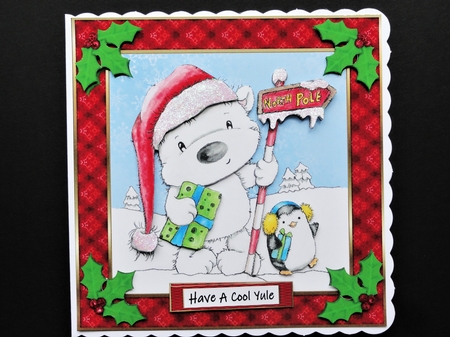 Have A Cool Yule -Cute Penguin And Bear by Valerie Spowart