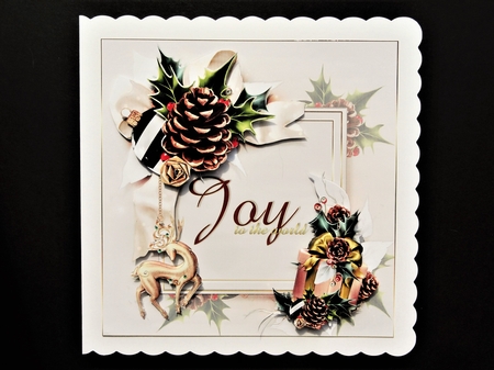 8x8 white Christmas joy to the world mini kit by Valerie Spowart