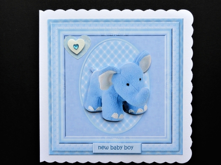 Kit 3  cute new baby boy cards & insert  7x7 by Valerie Spowart