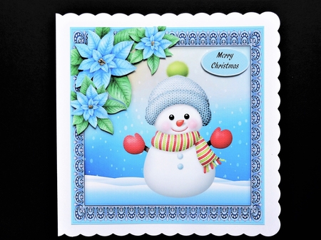 Gorgeous Snowman In A Bobble Hat 8x8 by Valerie Spowart