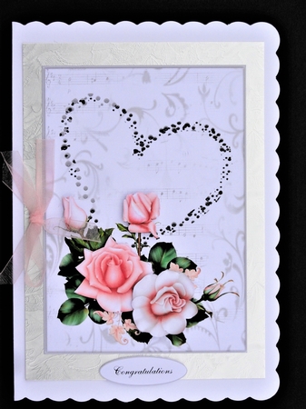 Heart of Roses Card Topper with Decoupage by Valerie Spowart