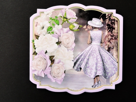 Lady with Roses - Shaped Card Mini Kit by Valerie Spowart