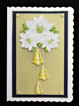 Christmas Floral White Decoupage 5 by Valerie Spowart