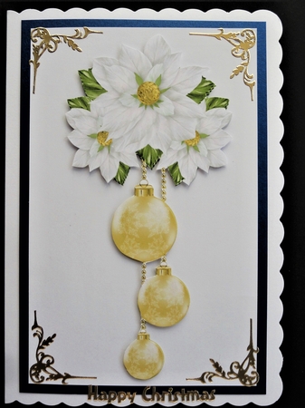 Christmas Floral White Decoupage 6 by Valerie Spowart
