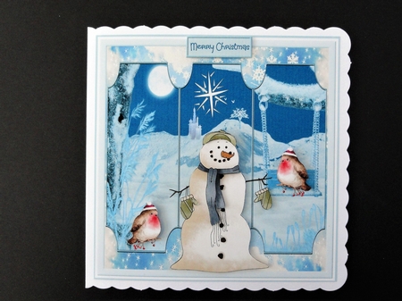 the snowman and robins by Valerie Spowart