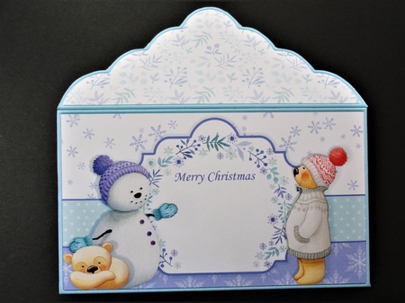 Christmas Money Wallet Gift Voucher Envelope SNOWMAN & BEARS by Valerie Spowart