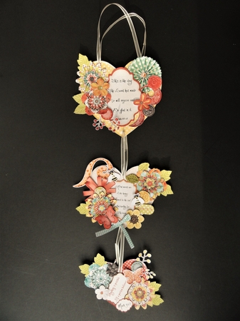 Inspirational Words #3 Hanging Hearts Trio. by Valerie Spowart