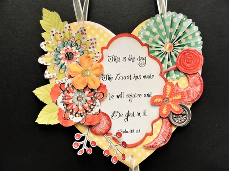 Inspirational Words #3 Hanging Hearts Trio. by Valerie Spowart