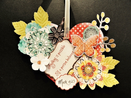 Inspirational Words #3 Hanging Hearts Trio. by Valerie Spowart