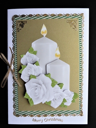 White Roses and Candles Decoupage by Valerie Spowart