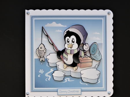 Penguin fishing by Valerie Spowart