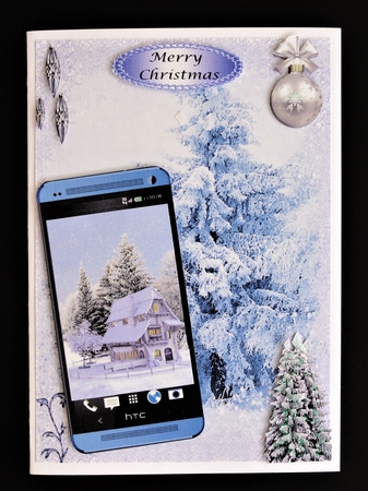 Christmas Cottage Phone card 2 by Valerie Spowart