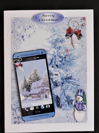 Christmas Cottage Phone card 4 by Valerie Spowart