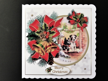 7x7 Vintage Christmas Scotty dog choice of scenes mini kit by Valerie Spowart