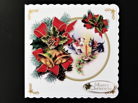 7x7 Vintage Christmas Scotty dog choice of scenes mini kit by Valerie Spowart