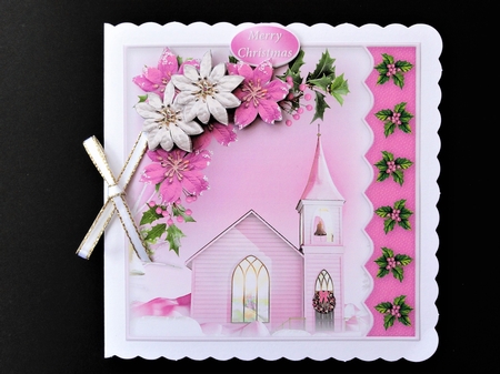 Church in the Snow - Decoupage Card Front by Valerie Spowart