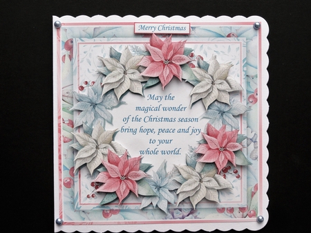 PASTEL POINSETTIA WREATH & VERSE 7.5 Decoupage & Insert Mini Kit by Valerie Spowart