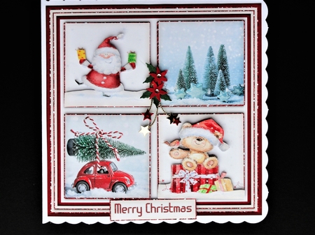 Christmas Bear And Santa Card Topper Kit 1520 by Valerie Spowart