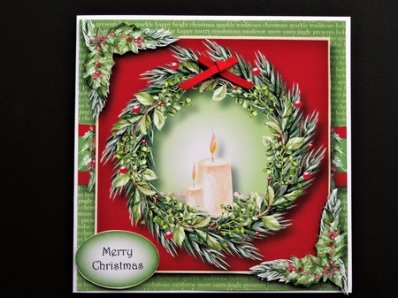 Christmas Wreath - Candles & Berries by Valerie Spowart