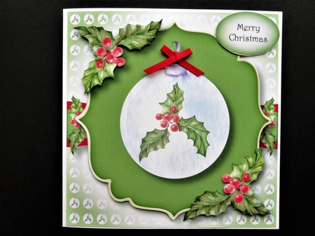 Frosted Glass Bauble - Holly by Valerie Spowart