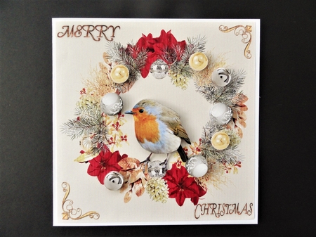 robin in a wreath by Valerie Spowart