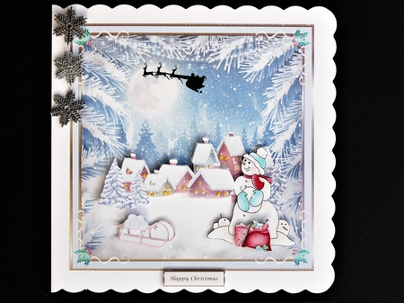 Frosty Winters Day Christmas Decoupage Topper by Valerie Spowart