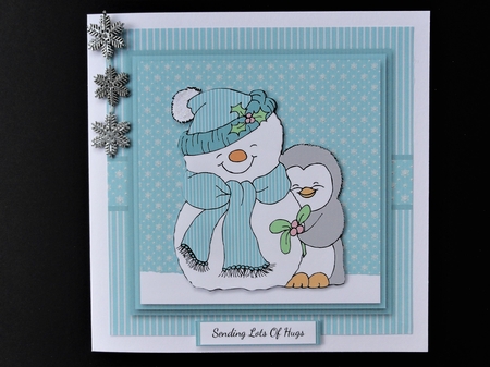 Sending Lots Of Hugs - Snowman Topper Plus Gift Tag by Valerie Spowart