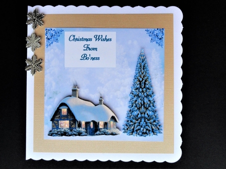 Blue Christmas Decoupage  by Valerie Spowart
