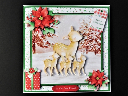 Deer family christmas mini kit & decoupage by Valerie Spowart
