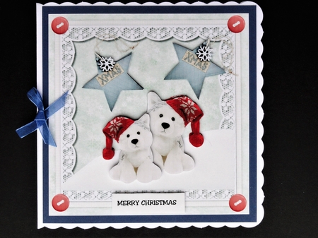 Quick Card Cute Winter Huskies by Valerie Spowart
