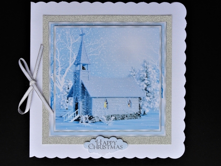 Pretty Christmas Church In the Snow Mini Kit by Valerie Spowart