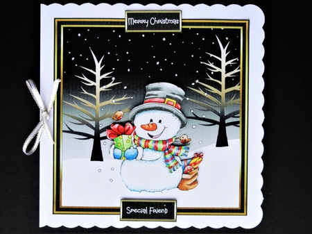 snowman brings gifts by Valerie Spowart