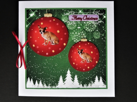 Dog Christmas bauble by Valerie Spowart