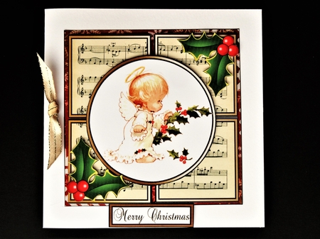 Angel With Holly 6 Inch Square by Valerie Spowart