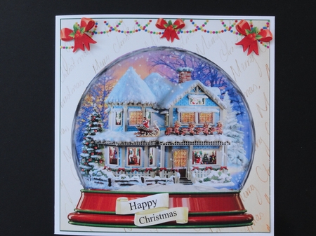 CHRISTMAS COTTAGE GLOBE 2 by Valerie Spowart