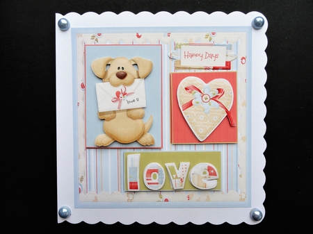 Valentine dog and heart by Valerie Spowart