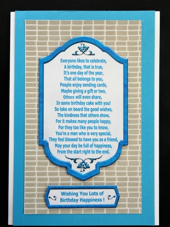 Three More Birthday Verse Toppers for Men by Valerie Spowart