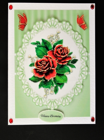 Beautiful Red Roses Birthday Topper by Valerie Spowart