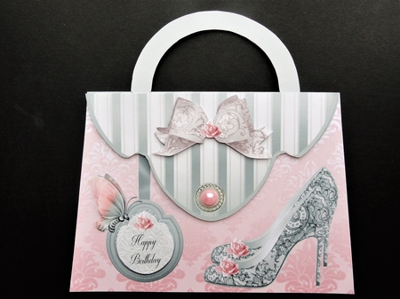 Handbag with shoes - Shaped Card Mini Kit by Valerie Spowart