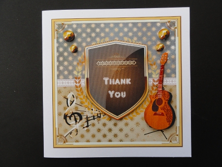 Music Thank You Decoupage Topper by Valerie Spowart